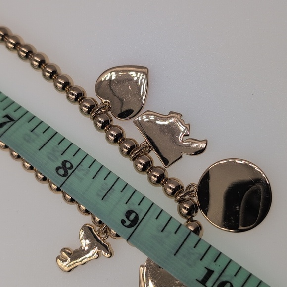 KARL LAGERFELD PARIS Pink/ Gold-Tone Charm Beaded Necklace Choupette Cat/Icon - Picture 5 of 6